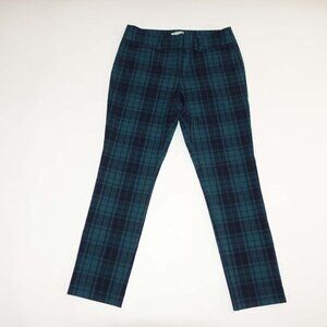 Loft Women's Skinny Ankle Pants Size 8 Green Navy Blue High Rise 27.5" Inseam